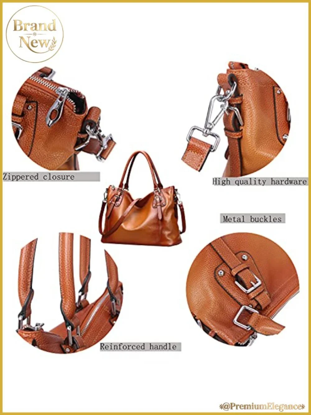 Leather Top Handle Tote Satchel Purse with Shoulder Strap